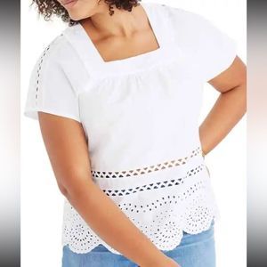 Madewell White Eyelet Blouse